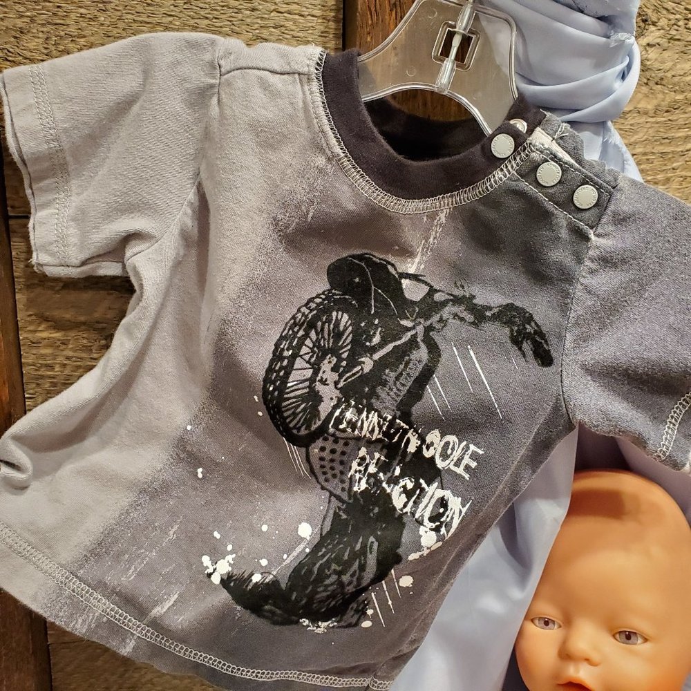 Kenneth Cole 6-9M Boy Motorcycle T-shirt Designer